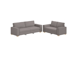 Maison Exclusive - Juego De Sofás Con Cojines 2 Piezas Tela Gris Taupe