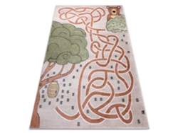 Alfombra Fun Honey Para Niños, Oso, Abejas Beige (240 x 330 cm)