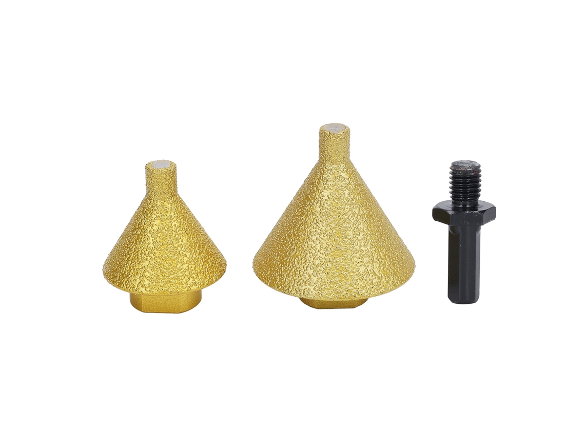 Broca De Diamante Cónica Soldada M10 De 38 Mm Y 50 Mm Para Agrandar Agujeros En Mármol Y Baldosas De Cuarzo.