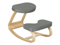 Silla Rodillas Ergonómica Madera Mecedora Oficina Casa Gris