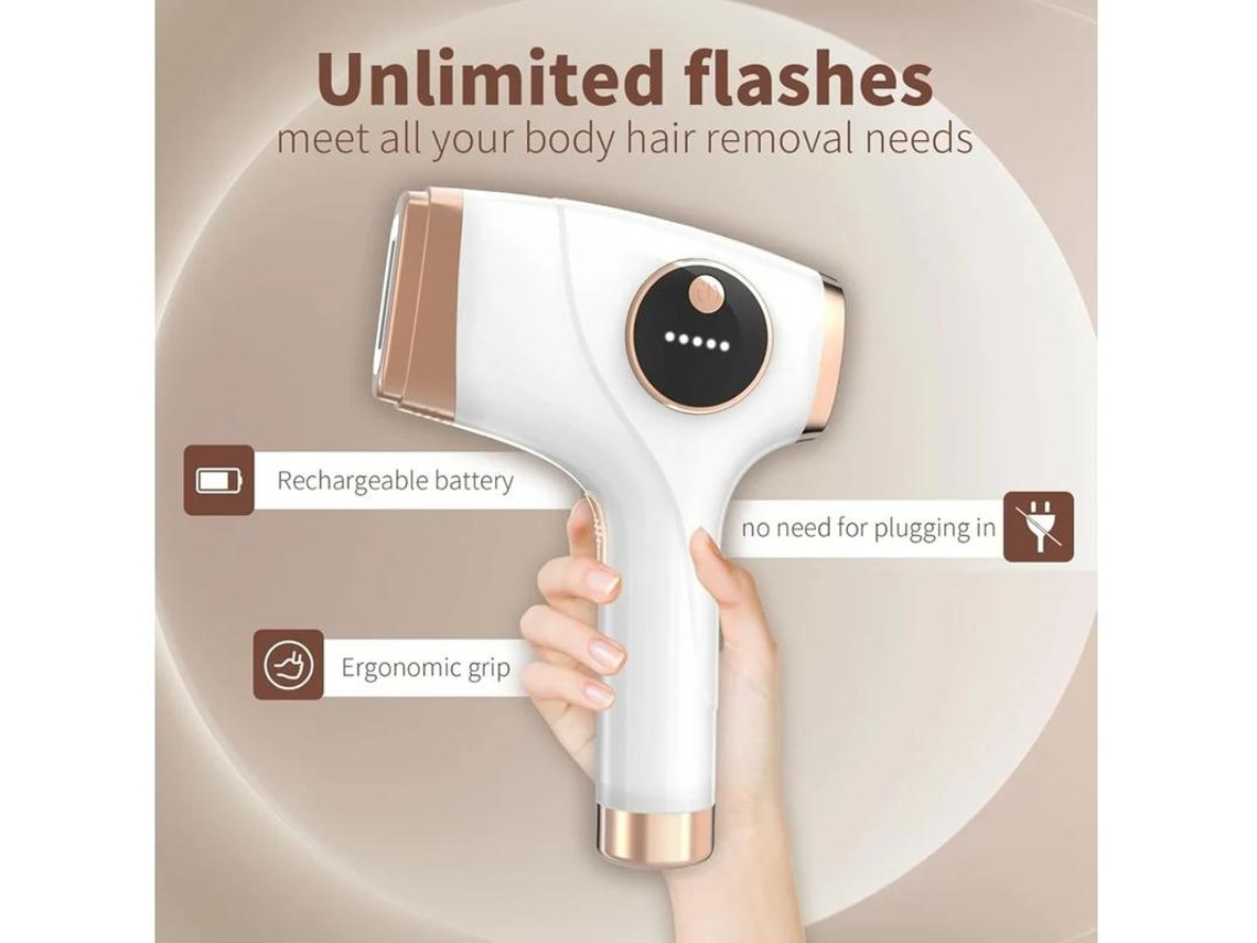 Dispositivo de depilación IPL permanente mejorado con 5 niveles ajustables para rostro, piernas, brazos y línea del bikini para mujeres y hombres. Para Yizhood.