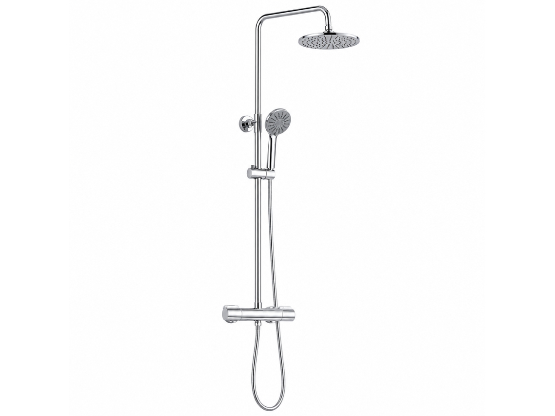 Columna De Ducha Polski De Latón Cromado 1 Juego Termostática 38 °c Con Rociador 9" Y Teleducha Para Baño Y Bañera