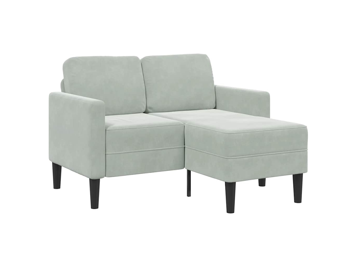 Sofá De 2 Plazas | Sofá De Salón | Sofá De Descanso Con Chaise Longue En Forma L Gris Claro 125 Cm Wsd153628