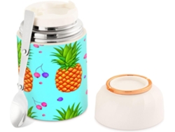 Recipiente para alimentos con forma de piña, 500 ml, acero inoxidable, a prueba de fugas | Sin marca