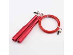 Cuerda de saltar profesional Mdug de aluminio rojo para CrossFit con rodamientos y asas antideslizantes.