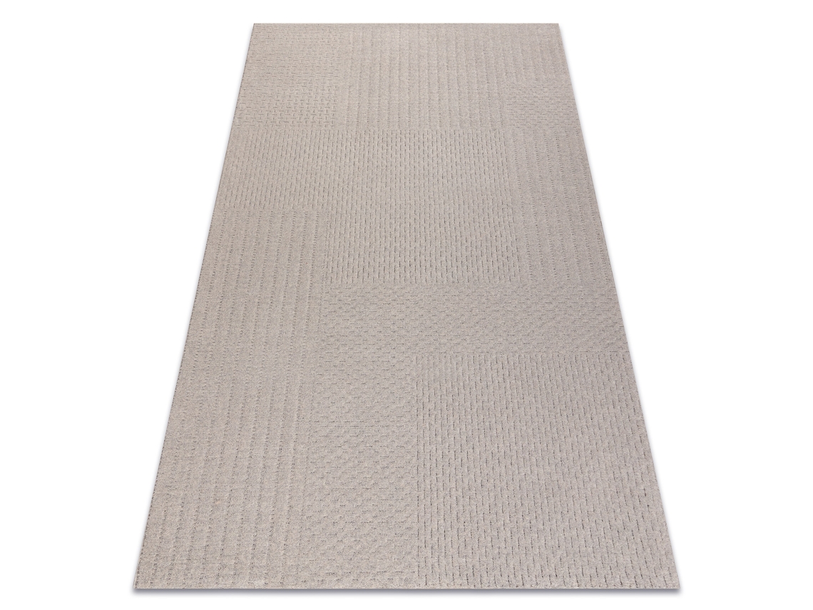 Alfombra De Lana Textura 488.13.la110 Osta - Pauta, Marco Geométrico Estructural Gris