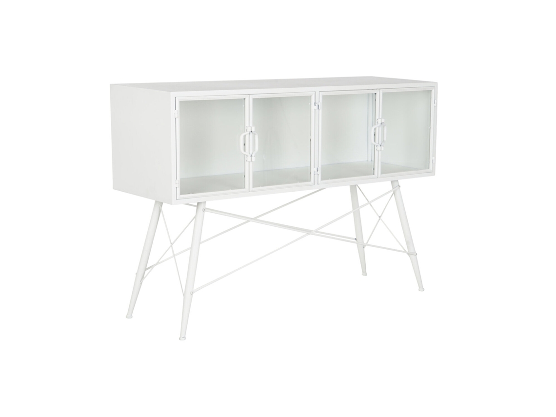 Consola Metal Cristal Blanco 120x35x80cm