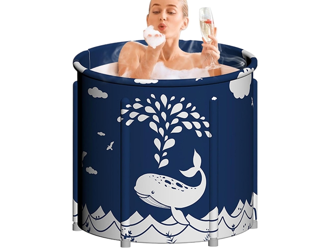 Bañera Portátil | Bañera Plegable Para Adultos, Barra De Ducha Para Relajarse, Bañera