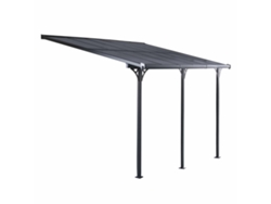 Pérgola de Pared GARDIUN Elliot 18,8 m² 619x305x227/272 cm en Aluminio y Paneles de Policarbonato Anti UV Pórticos Ajustables