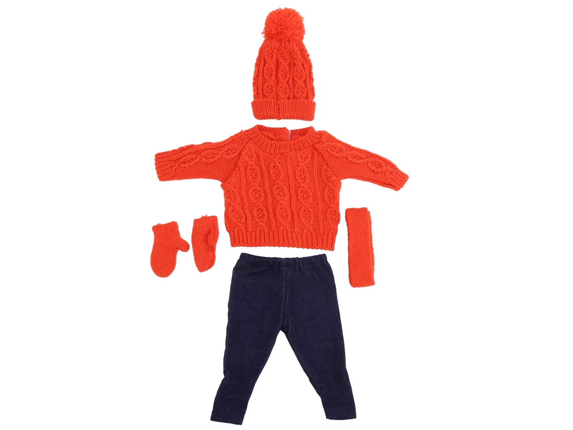 Bjww-roupas Para Bonecas: Suéter, Calças, Boné, Cachecol, Luvas E Acessórios Para Bonecas De 45,72 Cm/18 Polegadas Laranja Q18-789