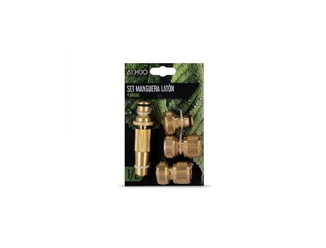 Set manguera riego latón AKHUO 4 piezas