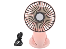 Mini ventilador rosa recargable con clip USB