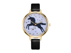 Reloj De Pulsera Para Mujer Zhoulianfa Zlf00192-j En Piel Negra Con Movimiento De Cuarzo.