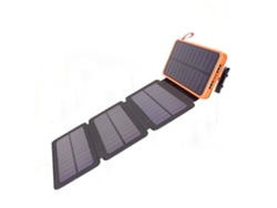 MEOIRUERY Cargador Solar Plegable con Banco de Energía y Linterna LED Impermeable para Smartphones y Tablets