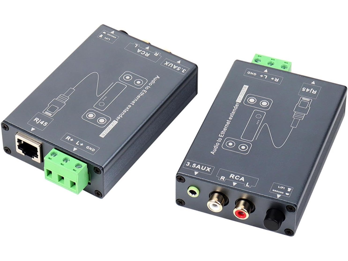 Extensor De Sonido Estéreo De 3,5 Mm A Macho, Cable Cat5e/cat6 Para Una Calidad Mejorada.