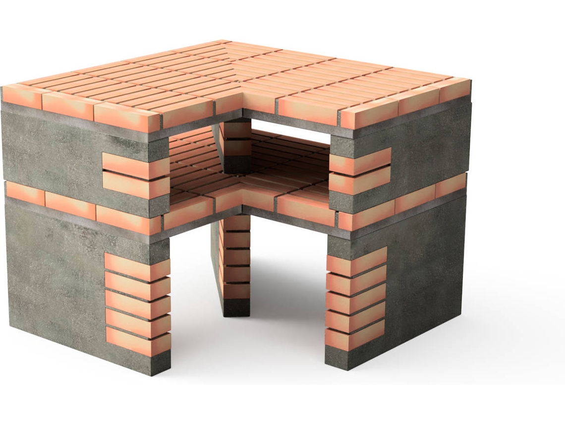 Módulo de esquina para barbacoa MOVELAR California Plus XL (Ladrillo Tintado - 107x64x81cm)