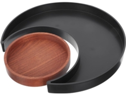 Juego Bandeja Almacenamiento Madera Black Joyas Aceites Esenciales Organizador Escritorio Decorativo Perfumes