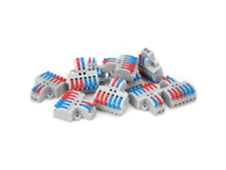 Conector de cable 2026 con 2 entradas y 6 salidas con orificio fijo de 4 mm, bloque de terminales rápido de 600 V, 10 unidades.
