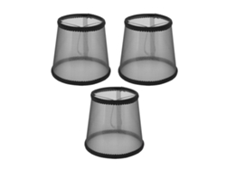 Rebe-3pcs Lámpara Moderna Tela Negra Transparente E14 Lampshade Decoración Dormitorio Mesita Noche