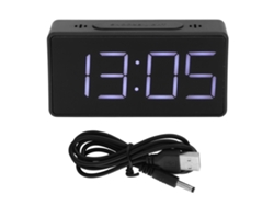 Reloj de escritorio electrónico LED Baok-Simple con función de repetición para estudiantes y uso doméstico (negro)