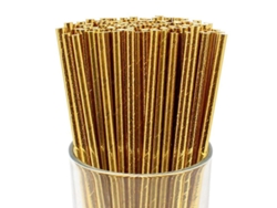Pajitas De Papel Desechables Premium (200 Unidades, Oro Metálico) 7 3/4 Pulgadas