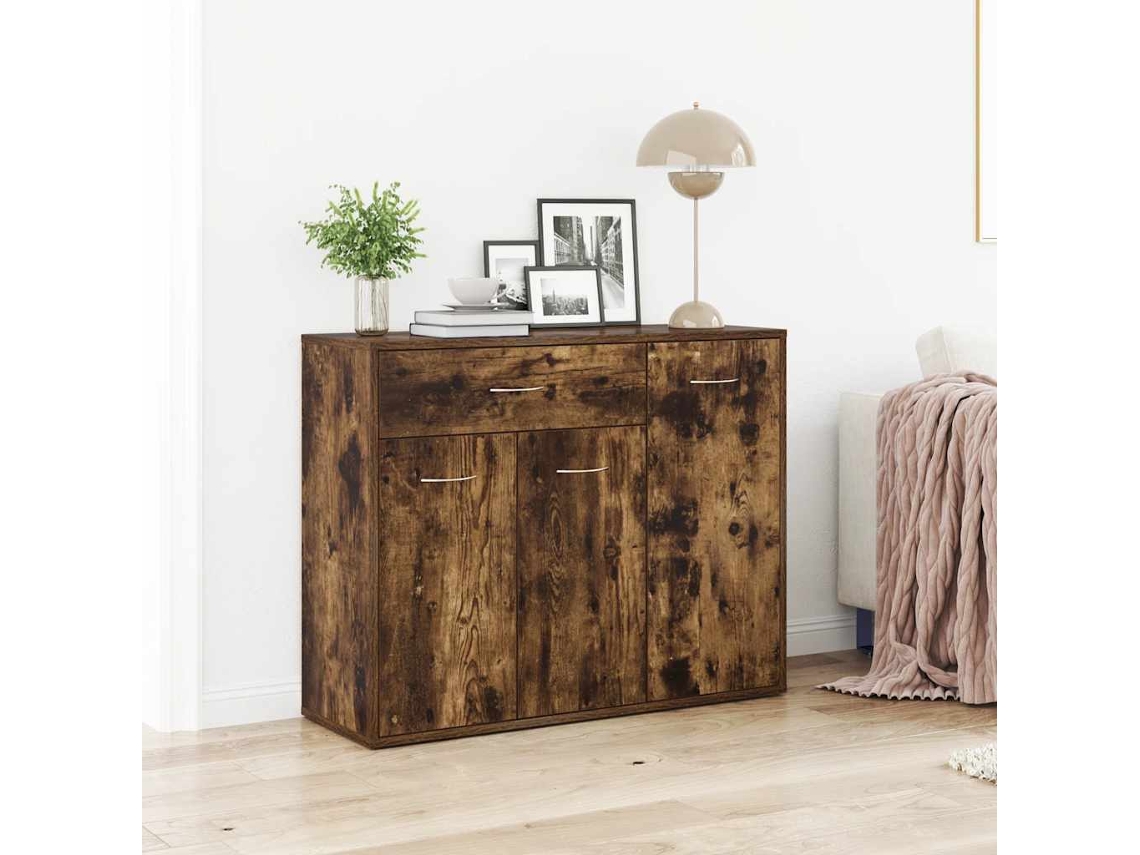Aparador 88x30x70 cm Roble Ahumado Madera Procesada Dkd Home Decor