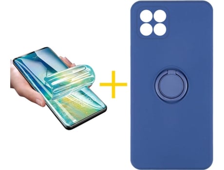 Carcasa + Protector de Pantalla para Huawei P40 Lite SKYHE Azul Oscuro