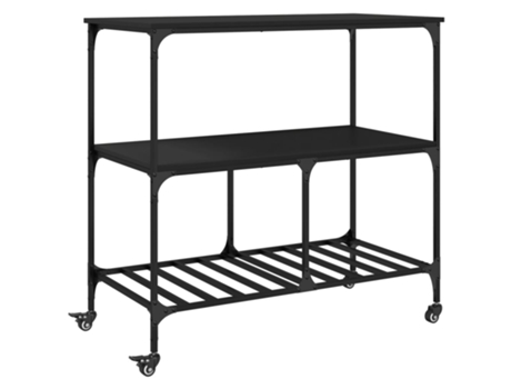 Carrito de cocina madera de ingeniería negro VIDAXL (100x50x95 cm)