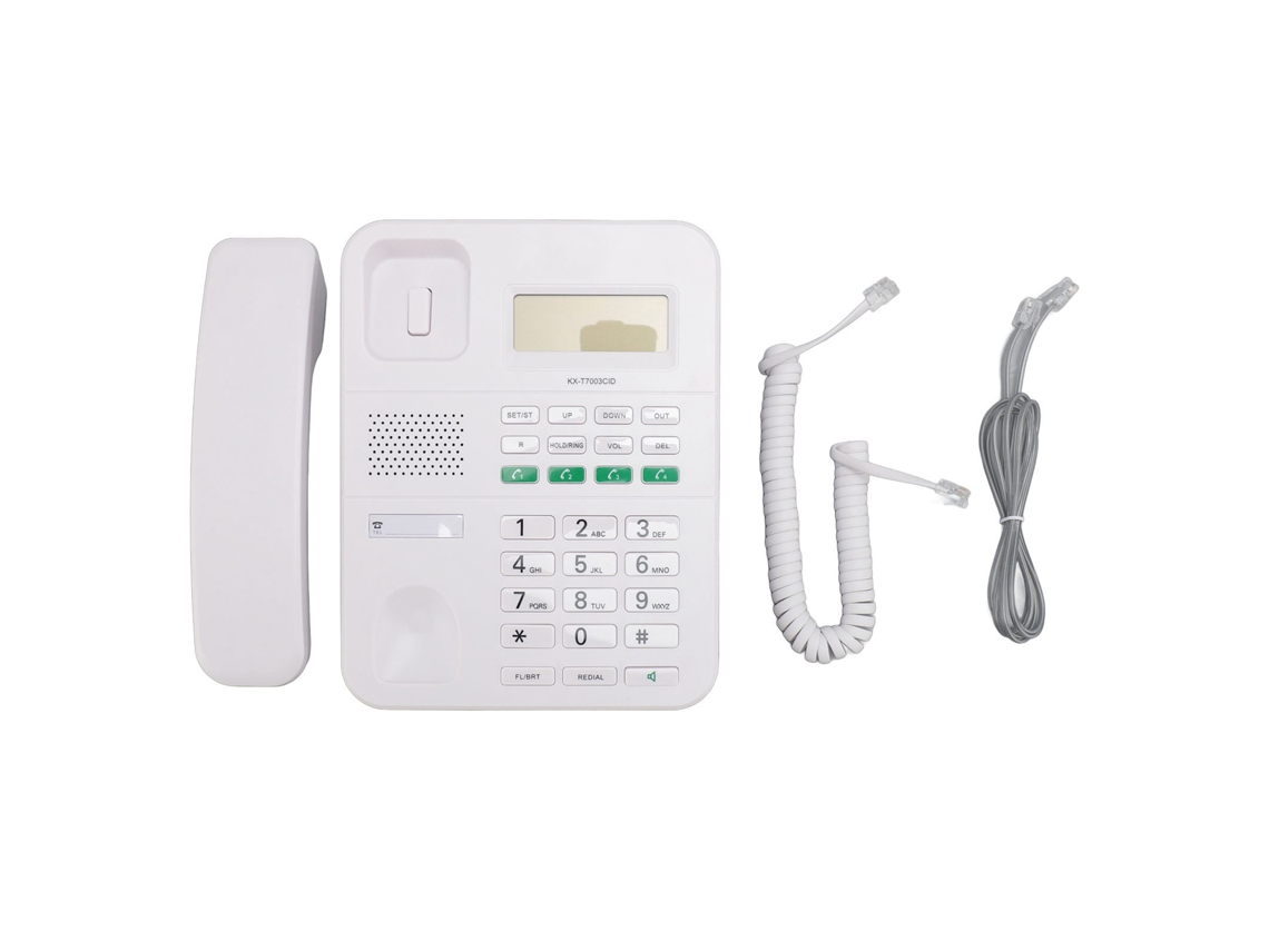 Telefone Fixo Com Fio Id De Chamada Tela Lcd Ajuste De Volume E Brilho 4/5 Níveis Branco