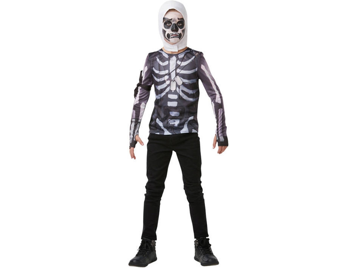 Disfraz Unisex RUBIE'S Camiseta con capucha Skull Trooper de Fortnite (Poliéster - Tam: 11-12 Años)