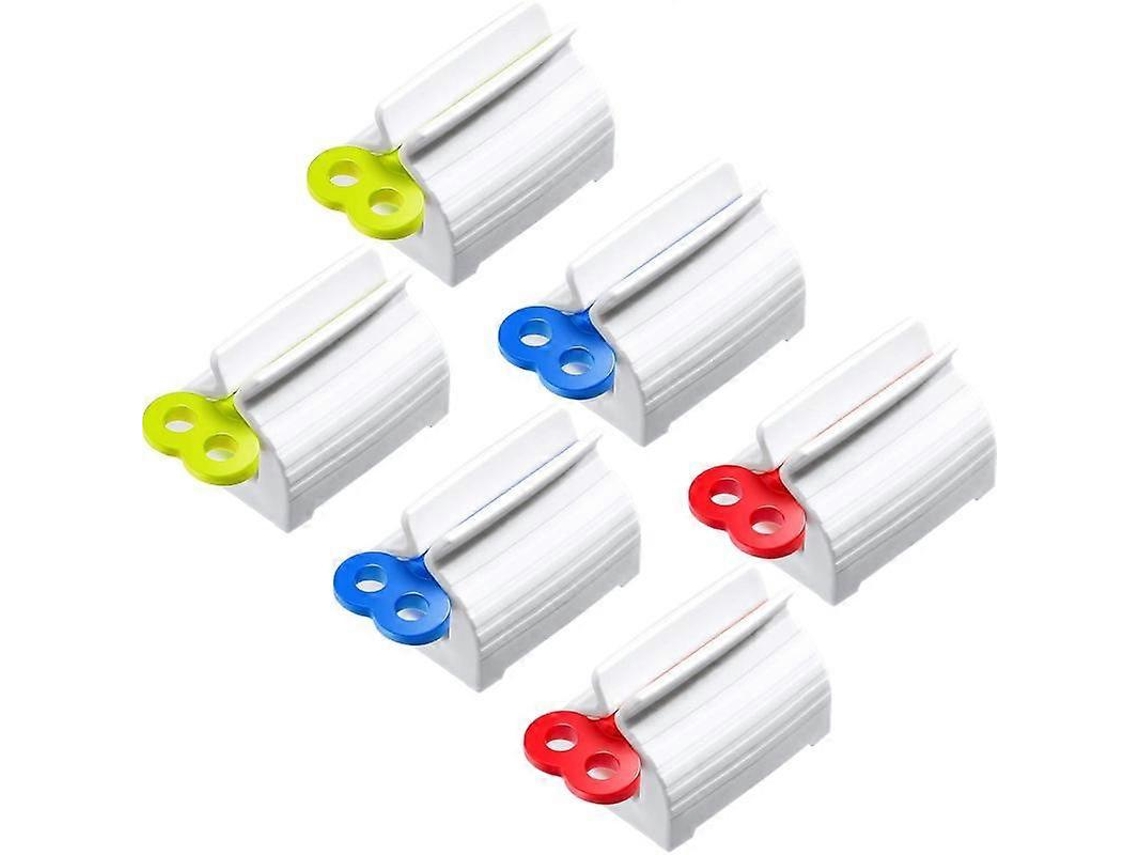 Exprimidor de pasta de dientes con tubo enrollable Barsinfi de 6 piezas, soporte para asiento de pasta de dientes Rosewell