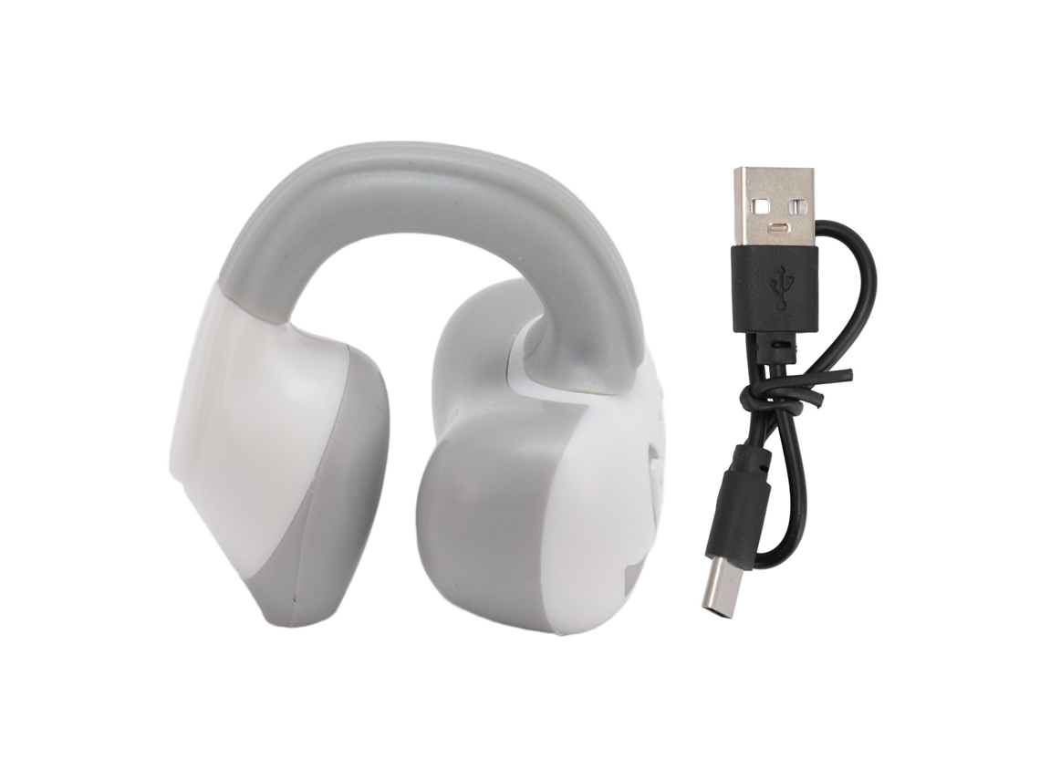 Auriculares Inalámbricos Bluetooth Hifi Con Clip, De Conducción Ósea, Recargables, Para Deportes, Blanco/gris