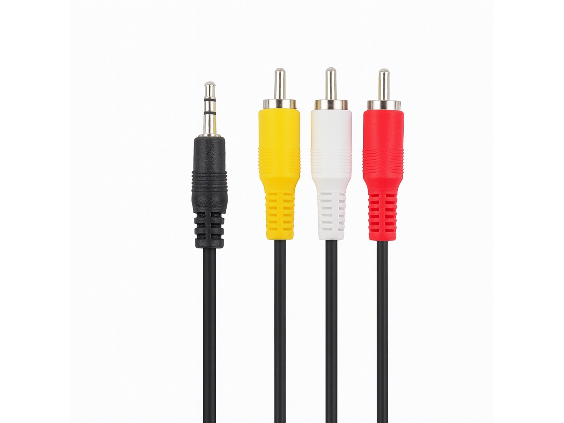 Cable 3 RCA M a Jack 3,5 mm M 1,5 m Xin Yue 8637 Negro