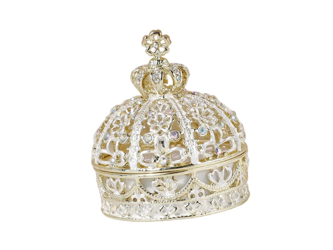 Joyero en forma de corona, ideal como regalo de cumpleaños para niñas y mujeres, fabricado en plata. Hengjian