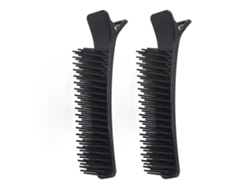 2 Pinzas Negras Para Peinar Y Separar El Cabello, Para Uso En Salones De Belleza Y En Casa.