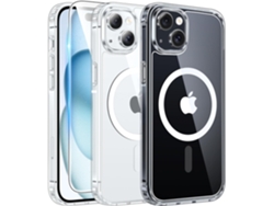 Juego de 3 fundas magnéticas transparentes para iPhone 15/14/13 de 6,1 pulgadas - Resistentes y protectoras - AEUZWR