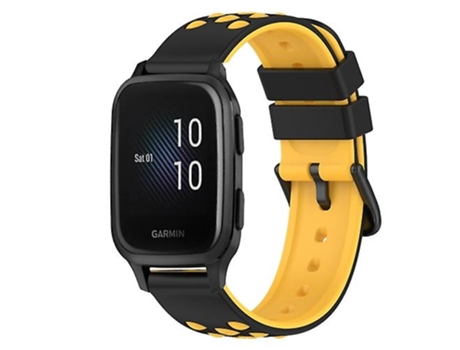 Correa para reloj Garmin Venu SQ de silicona bicolor, 20mm, negro-rojo VENISYMLIS