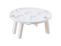 Mesa de vino plegable, estructura robusta, fácil de limpiar, bandeja para aperitivos, portátil para picnic, parque y playa.