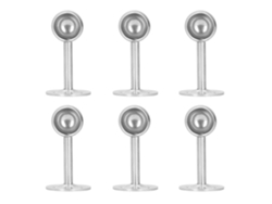 6 Soportes De Acero Inoxidable Para Barra De Cortina/armario Con Base De Brida De 22 Mm
