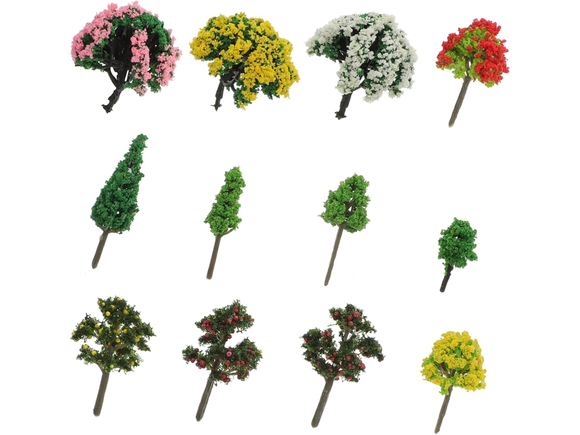 60 Figuras Decorativas De Plástico Con Forma De Mini Árboles Para Paisajes.