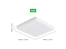 Lámpara de techo LED empotrable 2026, 48 W, cuadrada, luz blanca, 6500-7000 K, para cocina, dormitorio, pasillo, AC85-265 V.
