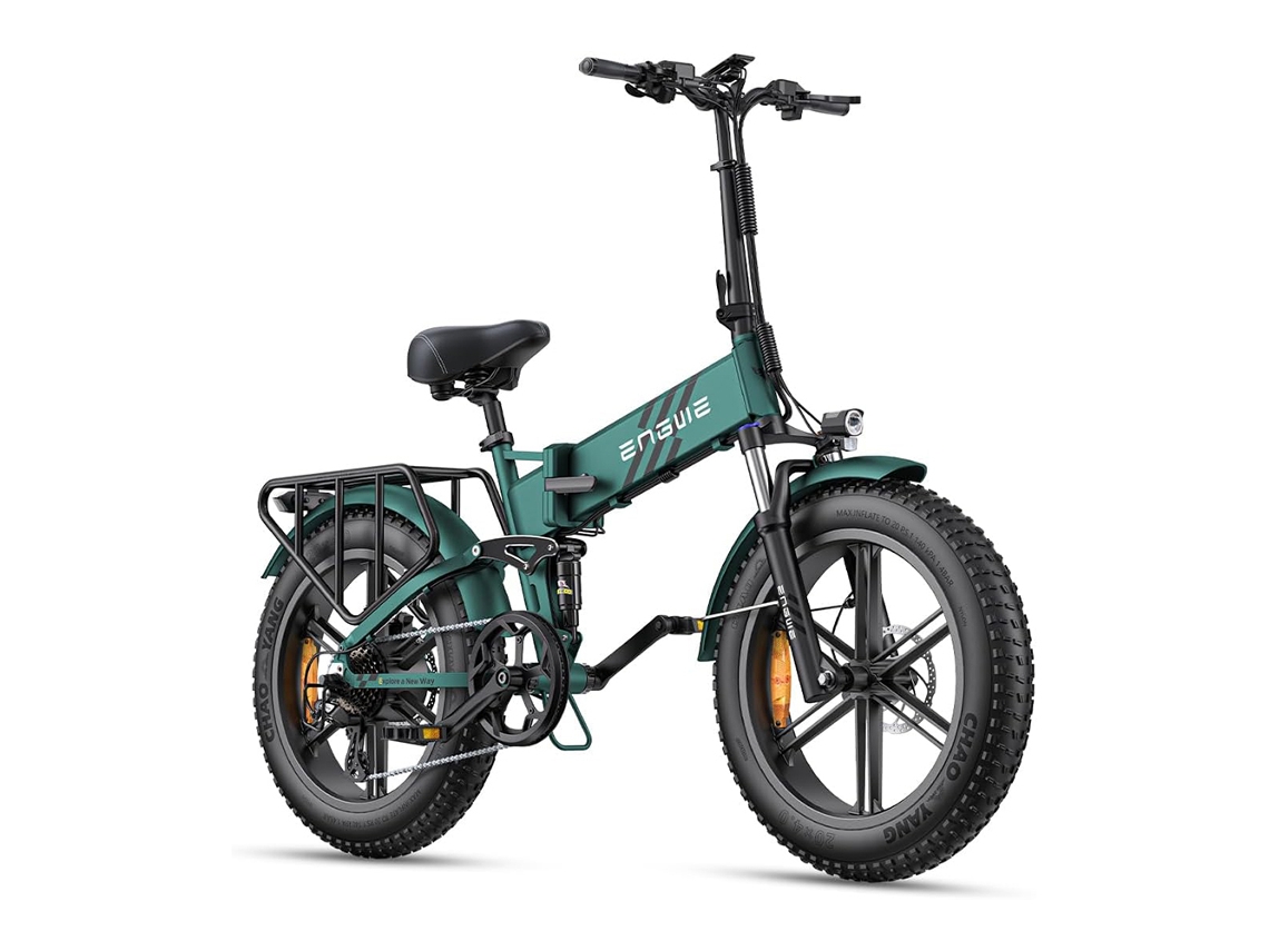 Bicicleta Elétrica Dobrável Engwe Engine Pro 2.0 750w Com Pneus Largos De 20 X 4,0 Polegadas, Bateria Removível De 16 Ah, Suspensão Total E 8 Marchas