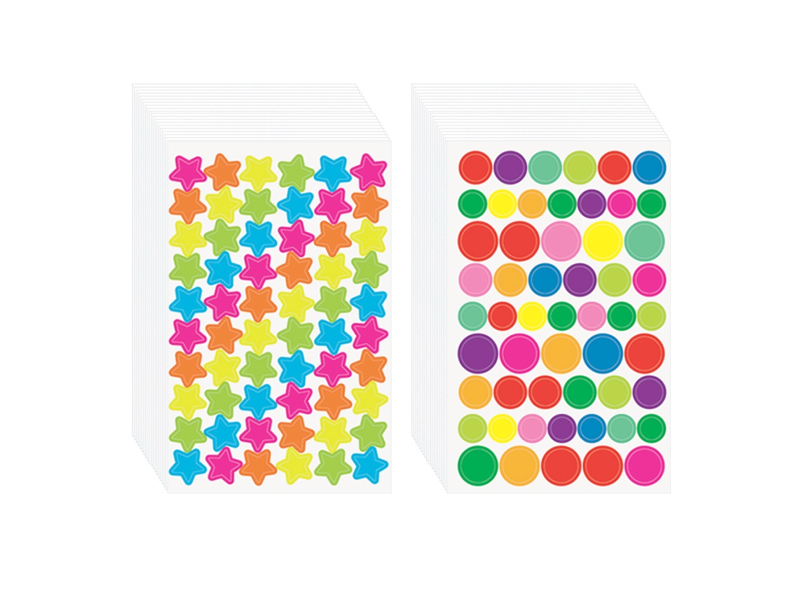 100 Hojas de Pegatinas Coloridas - Autoadhesivas para Recompensas y Útiles Escolares NEVEANCE
