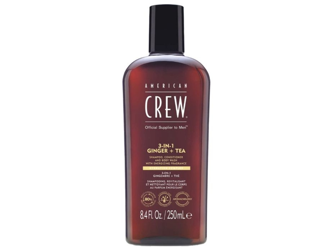 American Crew 3 En 1 Champú De Jengibre Y Té, Champú, Acondicionador Gel De Ducha Para Cabello Y Cuerpo Acondicionador American Crew (250ml)
