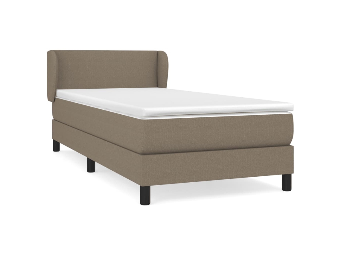 Maison Exclusive - Cama Box Spring Con Colchón Tela Gris Taupe 80x200 Cm