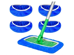4 mopas lavables para uso en seco y húmedo, azules Tommy01