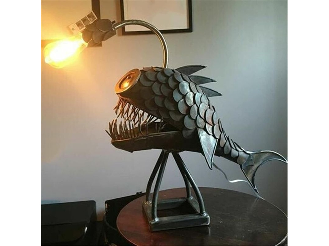 2026-23152-lámpara De Pez Angler, Decoración Steampunk Halloween, Luz Nocturna Vintage Para Mesa Regalo