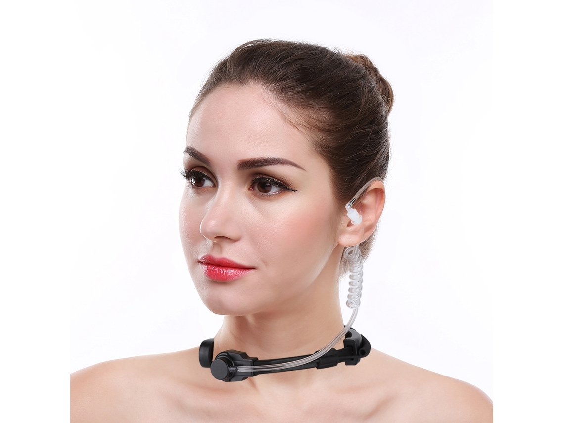 Auriculares con control de garganta y tubo de sonido oculto