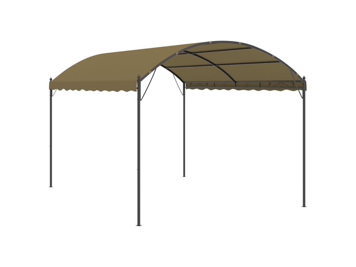 Cenador VIDAXL Gris Topo Tela (4x3x2,6 m)