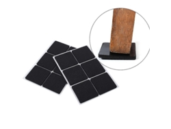 Patas De Goma Antideslizantes Autoadhesivas Negras Para Muebles, 12 Piezas, Cuadradas